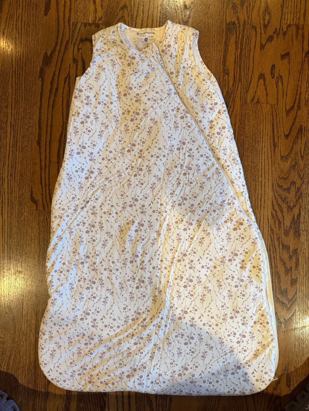 Cozy Floral Sleep Sack - White with Pink Floral